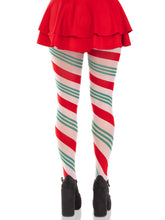 Leg Avenue Holiday Ribbon Striped Tights